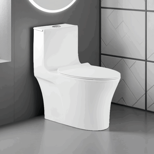 MLI Siphonic Toilet Model B9119 — Super Swirl Flush, Oversized Valve, Fully Glazed Drainage, 360° Double-Fired Glaze