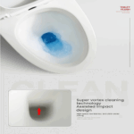 MLI Siphonic Toilet Model B983 — Silent Drainage, Anti-Splash Design, Fully Glazed Trapway - Image 7